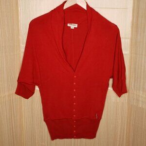 Diesel Womens Red Wool Blend Dolman Sleeve Cardigan Sweater Small